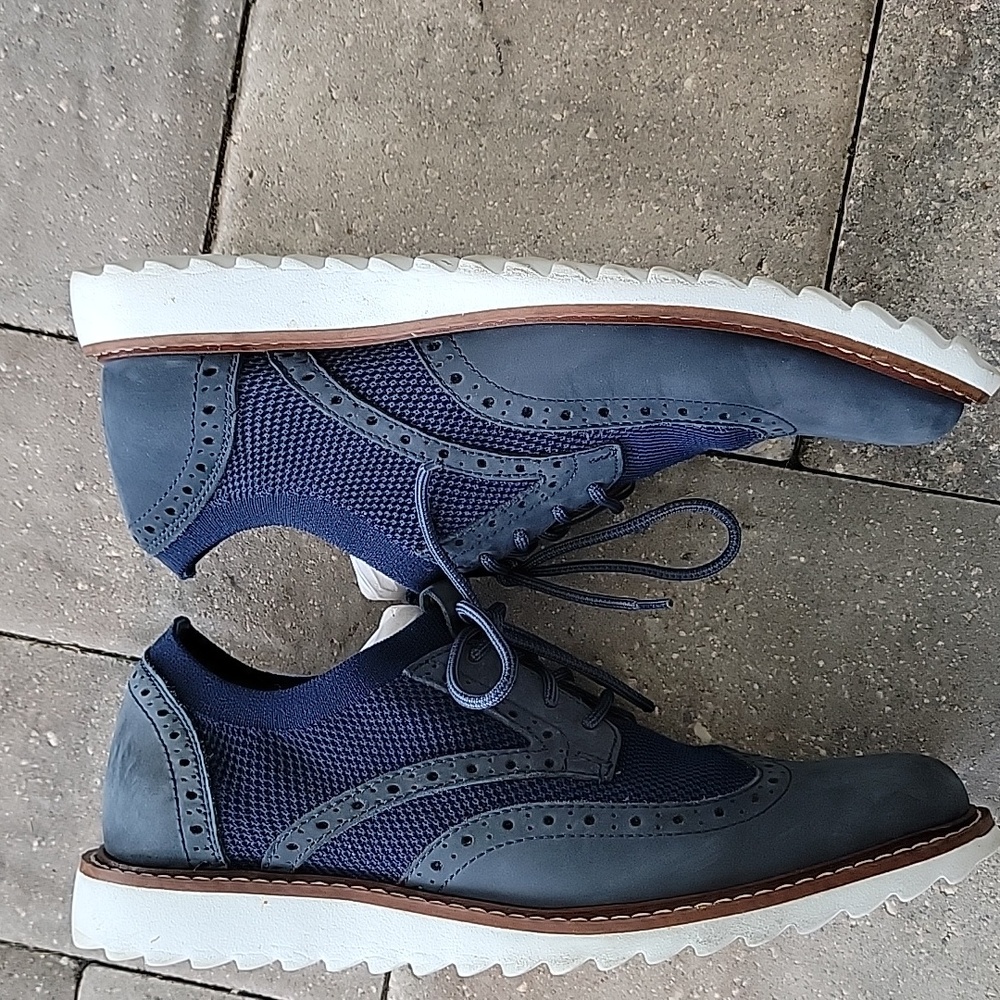 J. Murphy Duncan Wingtip Navy Knit Oxford Sz 9 - Picture 5 of 8